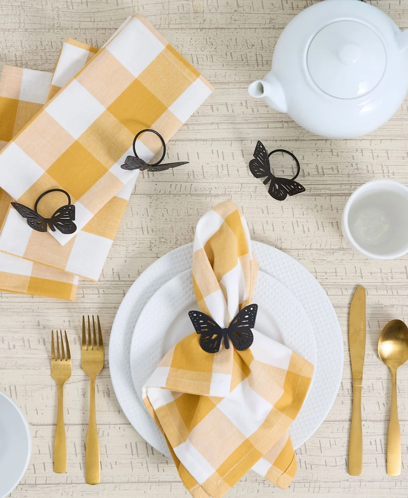 Design Imports Butterfly Metal Napkin Ring, Set of 4