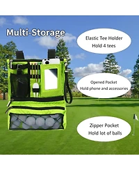 Wosofe Golf Cart Hanging Bag Lightweight Folding Storage Portable Accessories with Adjustable Strap 1 Divot Tool and 4 Tees Unisex