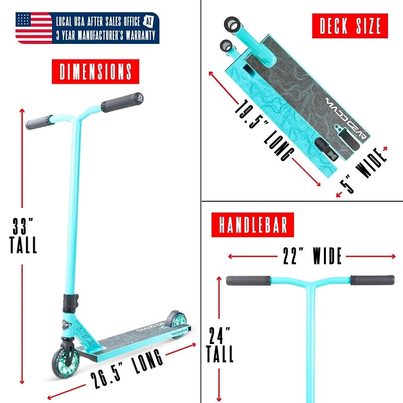 Pro Stunt Scooter for Kids and Teens Ages 8 - 12 – Lightweight Durable Trick Scooter – Madd Gear MG4