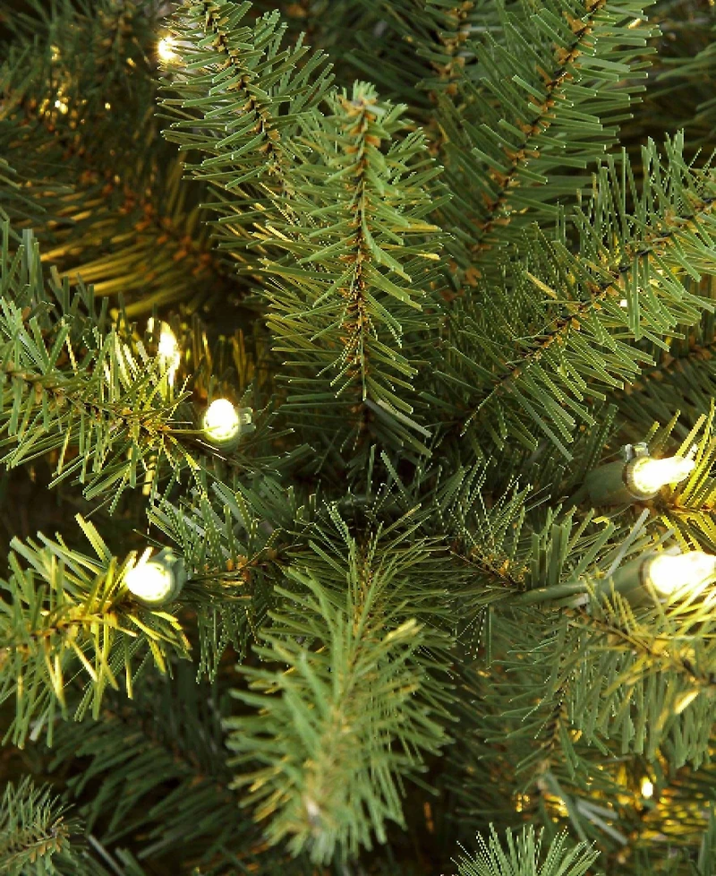 Puleo 7.5FT Pre-Lit Slim Franklin Fir Artificial Christmas Tree