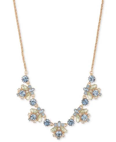 Marchesa Gold-Tone Mixed Crystal Cluster Statement Necklace, 16" + 3" extender