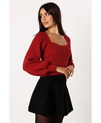 Petal and Pup Women's Gia Sweetheart Neck Bell Sleeve Knit Sweater