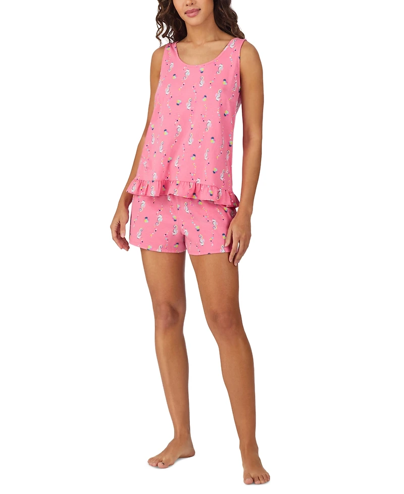 Cuddl Duds Women's Printed Sleeveless Boxer Pajama Set