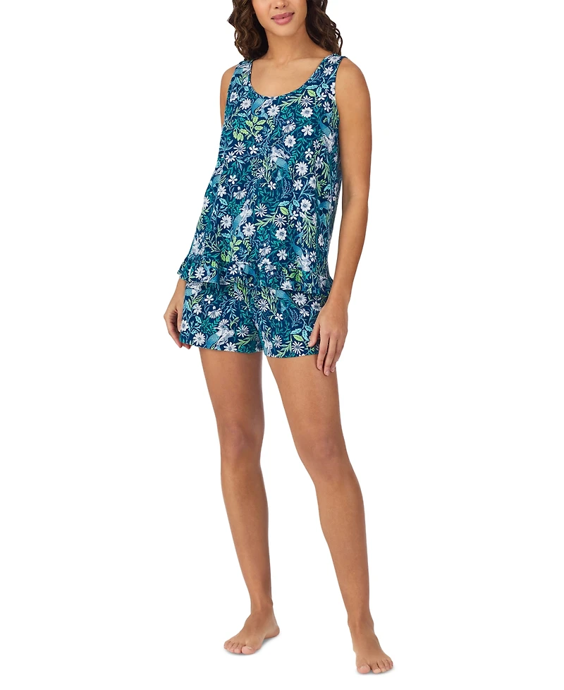 Cuddl Duds Women's Printed Sleeveless Boxer Pajama Set