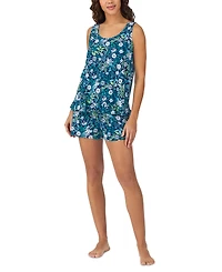 Cuddl Duds Women's Printed Sleeveless Boxer Pajama Set