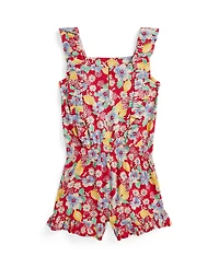 Polo Ralph Lauren Toddler and Little Girls Floral Ruffled Jersey Romper