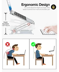 Laptop Notebook Stand Holder Adjustable Laptop Stand Portable Laptop Riser Compatible with MacBook Air Pro Hp Dell Xps Lenovo All Laptops 10-15.6"