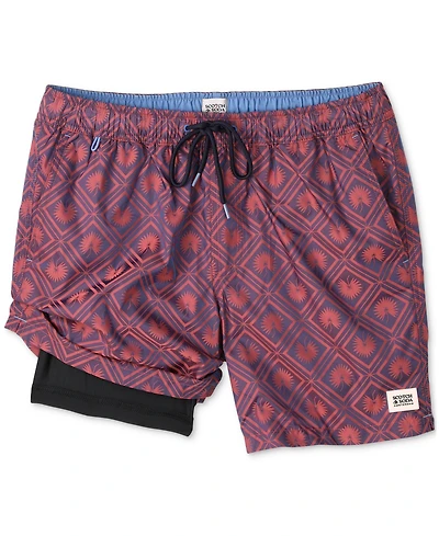 Scotch & Soda Men's Diamond-Pattern Swim Trunks