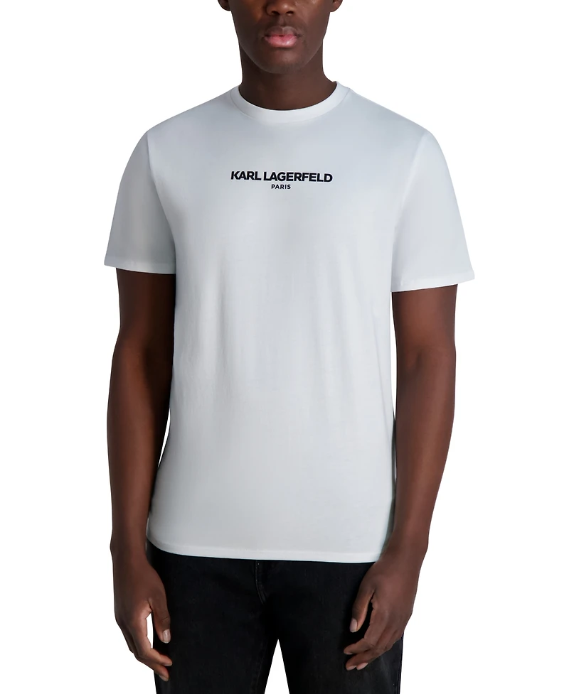 Karl Lagerfeld Paris Men's Short Sleeve Crewneck Logo T-Shirt
