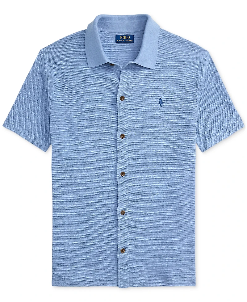 Polo Ralph Lauren Men's Textured Cotton-Linen Shirt Sweater
