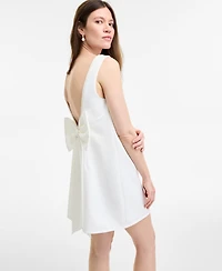 Seni & Cade Juniors' Low-Back Bow-Detail Shift Dress