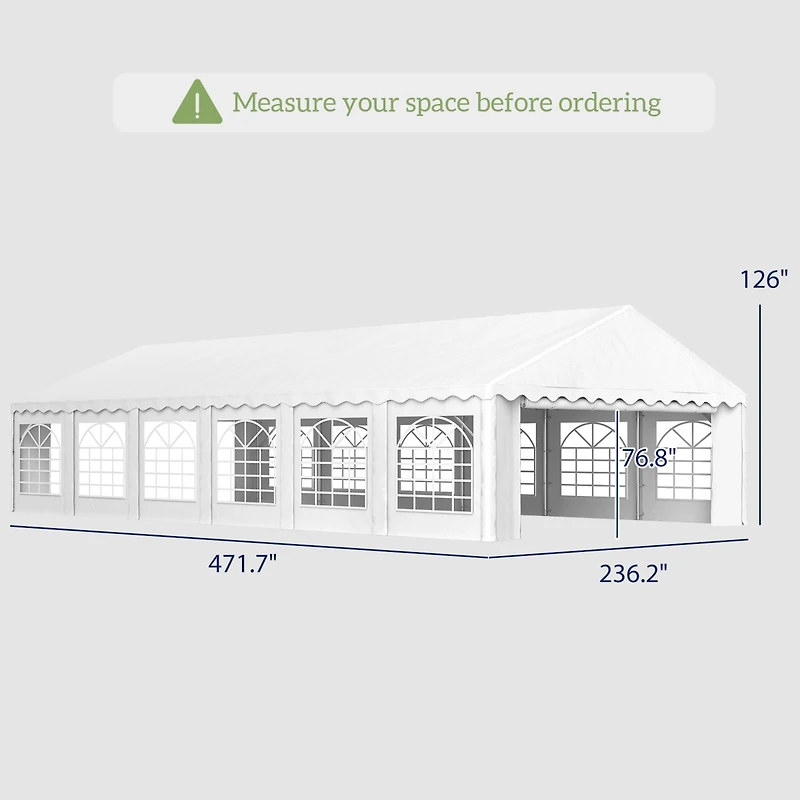 Outsunny 20' x 40' Large Party Tent with Removable Window Sidewalls