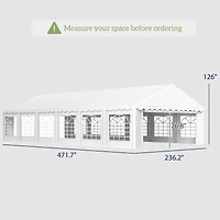 Outsunny 20' x 40' Large Party Tent with Removable Window Sidewalls