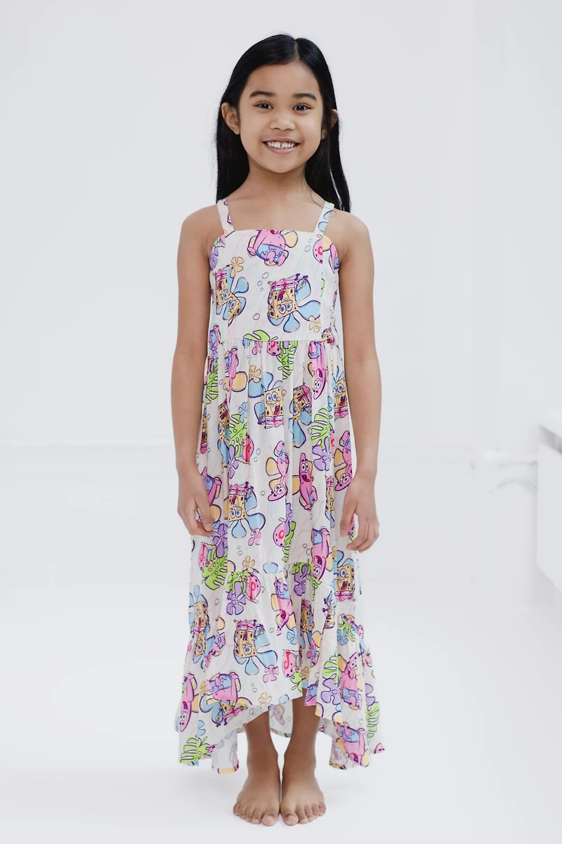 SpongeBob SquarePants Girls Square Neck Smocked Cami Maxi Dress