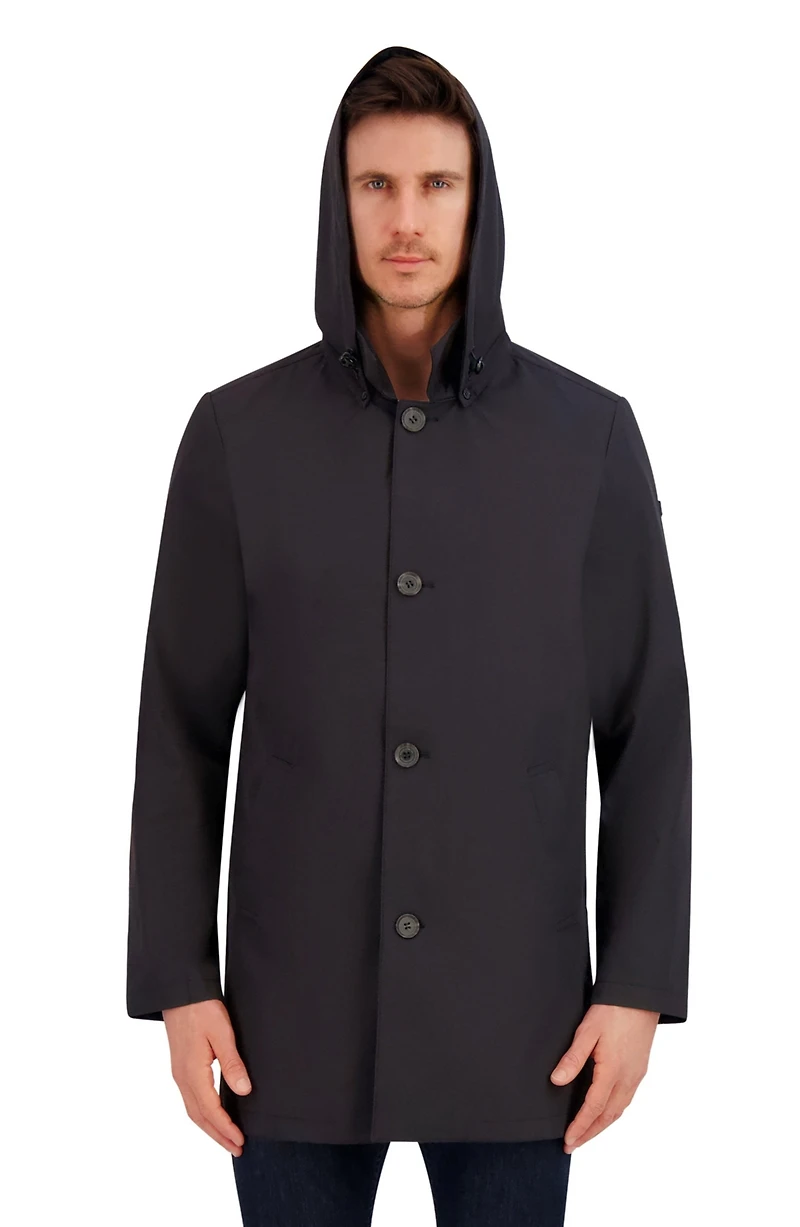 Vince Camuto Men's Rain Tek Transitional Coat With Removable Hood