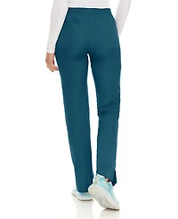 Medichic Petite Terri Stretch Straight Leg Six Pocket Cargo Scrub Pants, Ceil, X Large