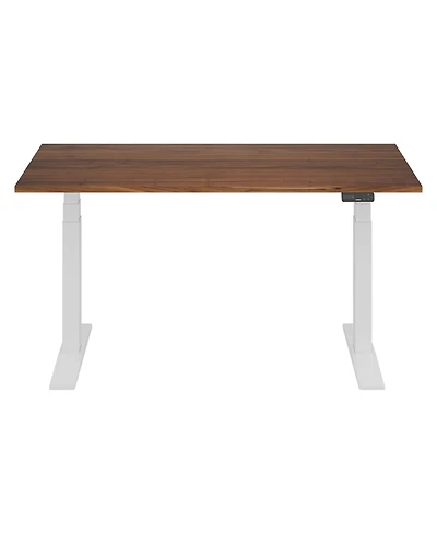 Flexispot E7-commercial 60 W Electric Adjustable Standing Desk, Black Walnut Top, White Base