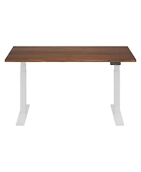 Flexispot E7-commercial 60 W Electric Adjustable Standing Desk, Black Walnut Top, White Base