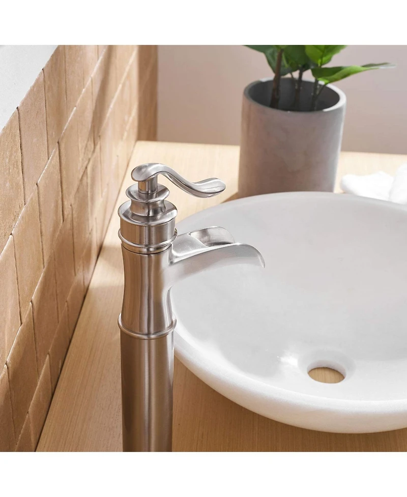 Waterfall Single Hole Single-Handle Bathroom Sink Faucet With Supply Line and Escutcheon in Oil Rubbed Bronze