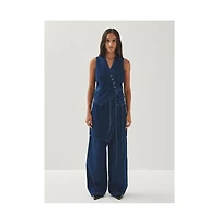 Alohas Women's Sabre Blue Denim Vest