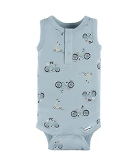 Gerber Baby Boys 4-Pack Sleeveless Onesies Bodysuits, Blue Bike