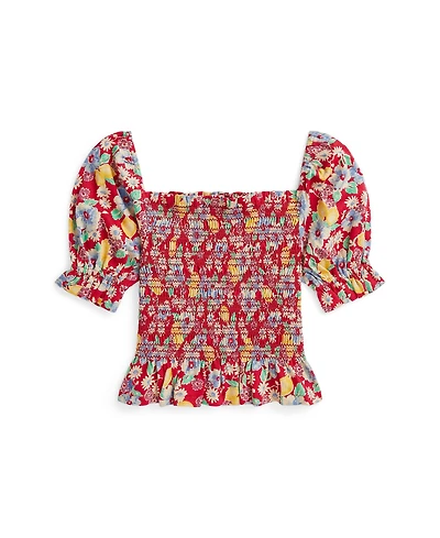 Polo Ralph Lauren Big Girls Floral Smocked Jersey Top