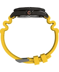 Timex Men's Quartz Analog Yellow Rubber Watch, 44mm