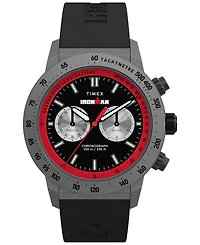 Timex Men's Chronograph Black Silicone Watch, 44mm