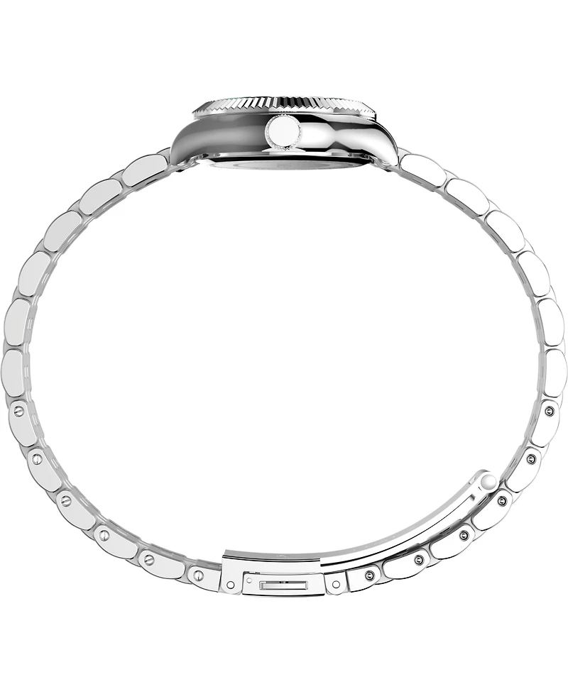 Timex Women's Quartz Analog Silver-Tone Stainless Steel Watch, 25mm