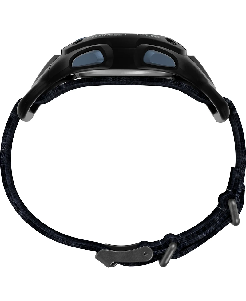 Timex Men's Quartz Digital Black Leather Watch, 38mm