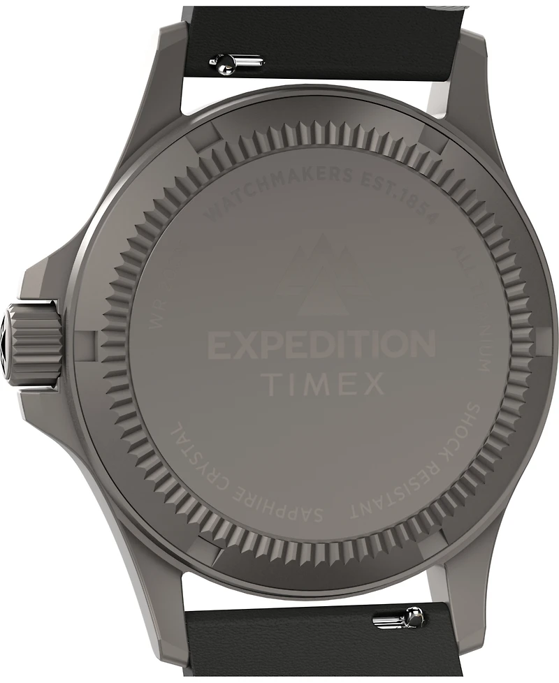 Timex Men's Quartz Analog Black Leather Watch, 38mm