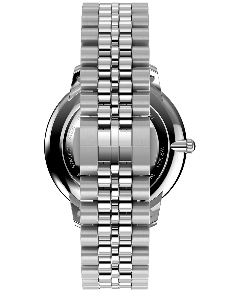 Timex Men's Quartz Analog Silver-Tone Stainless Steel Watch, 39mm