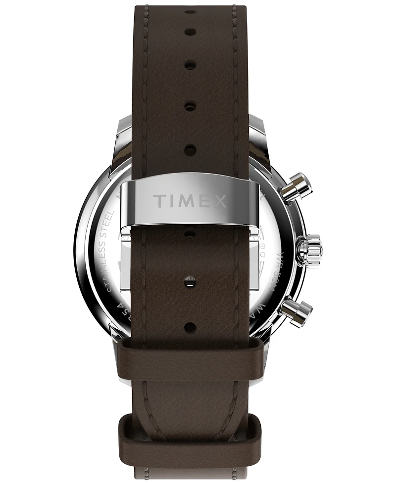Timex Men's Chronograph Brown Leather Watch, 41mm