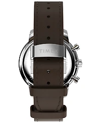 Timex Men's Chronograph Brown Leather Watch, 41mm