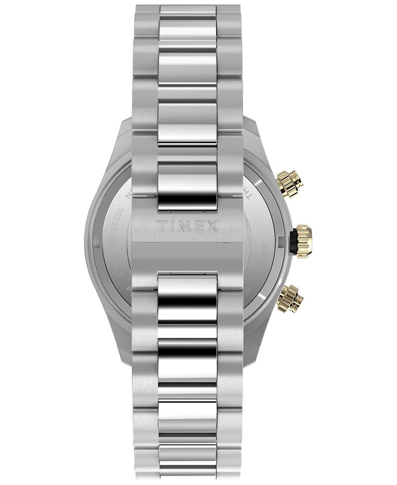 Timex Men's Quartz Analog Silver-Tone Stainless Steel Watch, 39mm