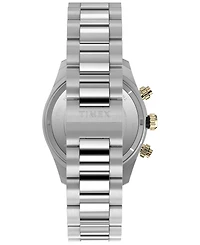 Timex Men's Quartz Analog Silver-Tone Stainless Steel Watch, 39mm