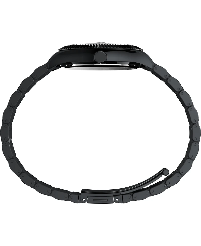 Timex Men's Quartz Analog Black Stainless Steel Watch, 36mm