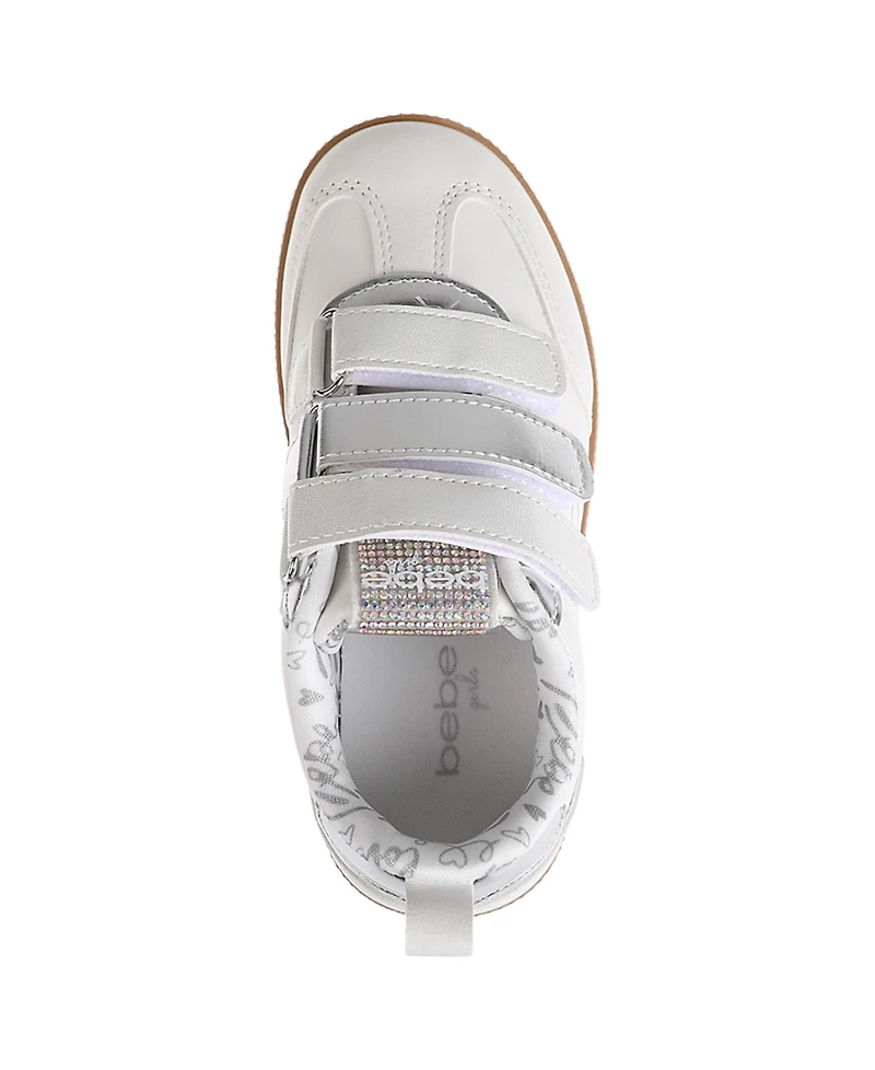 Bebe Little Girls Low Top with Multi Metallic Sneakers