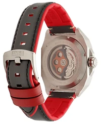 Avi-8 Men's Bell X-1 Machbuster Automatic Gray Rubber and Leather Strap Watch, 41mm