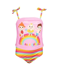CoComelon Toddler Girls Tankini Top and Bikini Bottom Swim Set