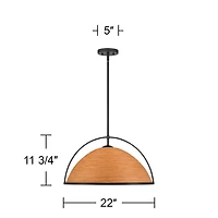 William 22" Modern Coastal Tropical 4-Light Pendant Chandelier Ceiling Light Fixture Dining Room Over Table Kitchen Island Foyer Hanging Black Fi