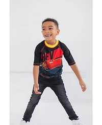 Cars Boys Disney Pixar Lightning McQueen Rash Guard and Swim Trunks Outfit Set