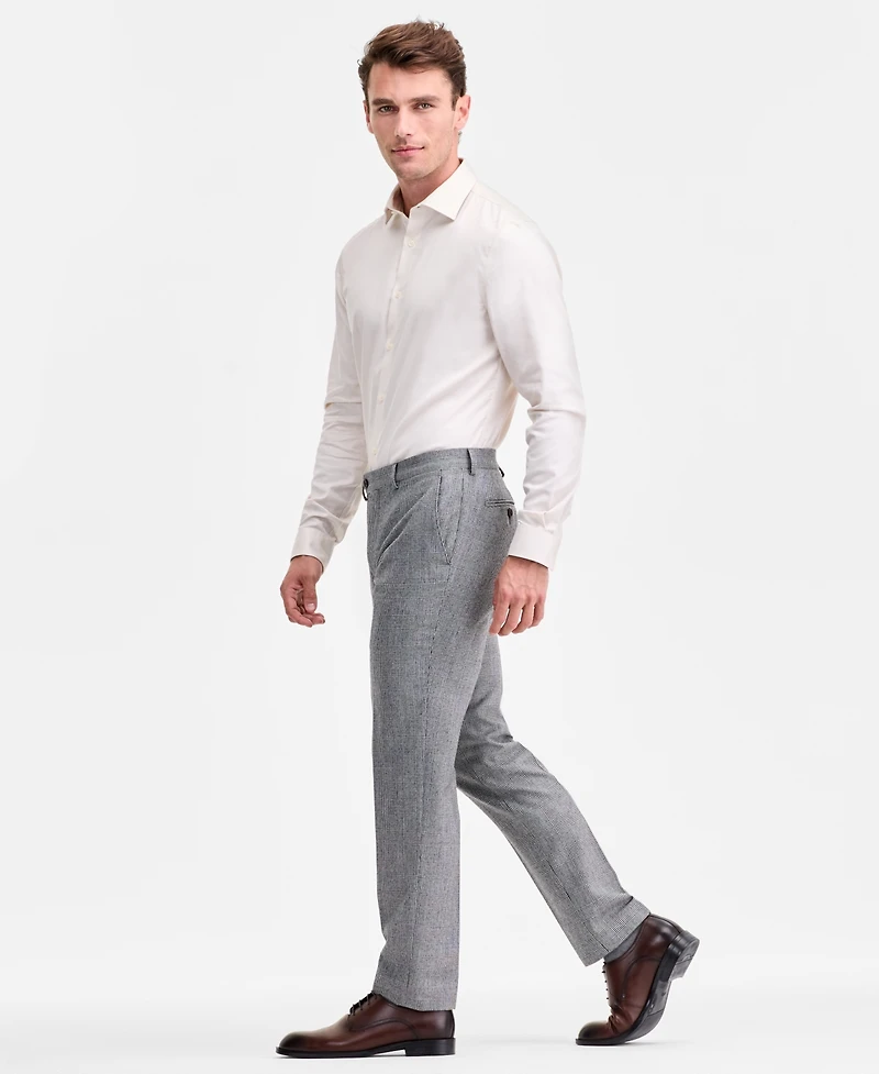 Ted by Baker Men's Modern-Fit Stretch Black & White Wool-Blend Suit Separate Pants