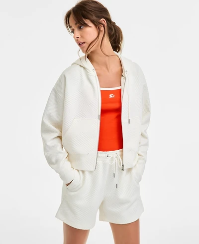 Starter Women's Geo Jacquard Cropped Full-Zip Hoodie