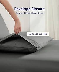 Luxury 100% Egyptian Cotton Pillowcases King Set of 2 - Classic Percale, Soft & Breathable, Fits Pillows