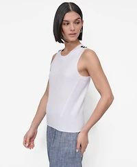 Dkny Petite Crewneck Sleeveless Top