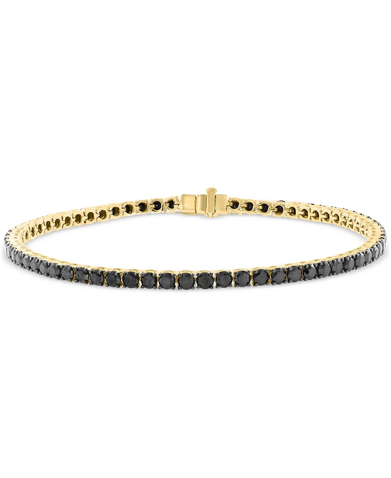 Effy Men's Black Diamond Tennis Bracelet (5-7/8 ct. t.w.) in 14k Gold