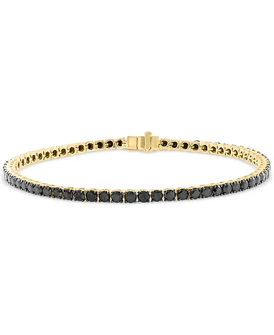 Effy Men's Black Diamond Tennis Bracelet (5-7/8 ct. t.w.) in 14k Gold