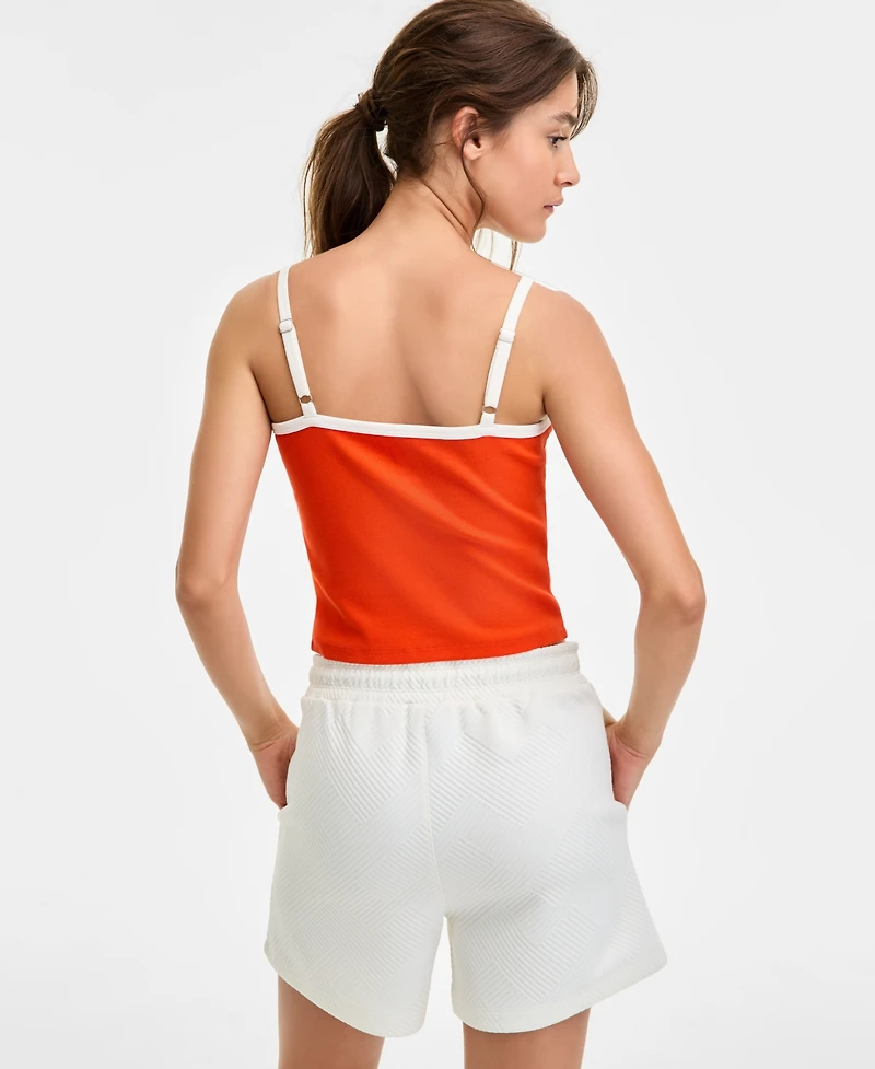 Starter Women's Ringer Contrast-Strap Square-Neck Tank Top