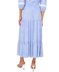 Sam & Jess Petite Drawstring-Waist Tiered Maxi Skirt